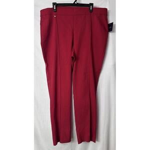 NWT Rafaella‎ Womens Red Slim Leg Comfort Stretch Pants Slacks Trousers Plus 22W